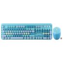 ZEBRONICS Companion 301 2.4GHz Wireless Keyboard & Mouse Combo with UV Printed, Retro Style Keys, 104 + 12 Integrated Multimedia Keys, 1600 DPI, High Precision (Aqua Green)