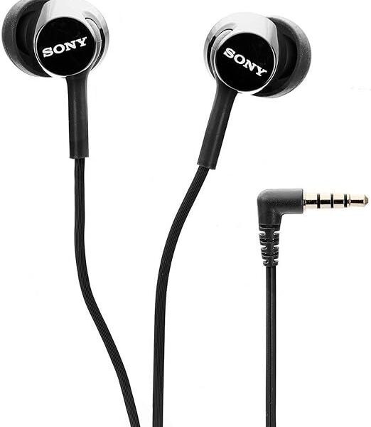 Sony MDR-EX155AP in Ear Wired Headphones with Mic, Hands-Free Call, Tangle Free Cable-Black