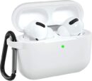 EDNITA Airpods Pro 2 Case Compatible with Airpod 2 Pro & Airpods Pro, Earphone Case Cover Keychain | Shock Ressitant Full Protection LED Visible (White)