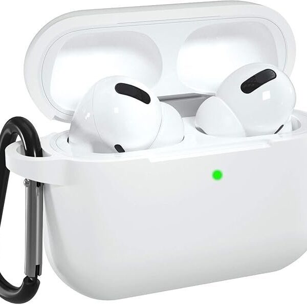 EDNITA Airpods Pro 2 Case Compatible with Airpod 2 Pro & Airpods Pro, Earphone Case Cover Keychain | Shock Ressitant Full Protection LED Visible (White)