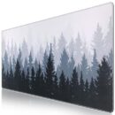 iCasso Extended Gaming Mouse Pad (35.4x15.7 in), Large 3mm Non-Slip Rubber Base Mousepad with Stitched Edges, Waterproof Keyboard Mouse Mat Desk Pad for Work, Game, Office, Home - Misty Forest